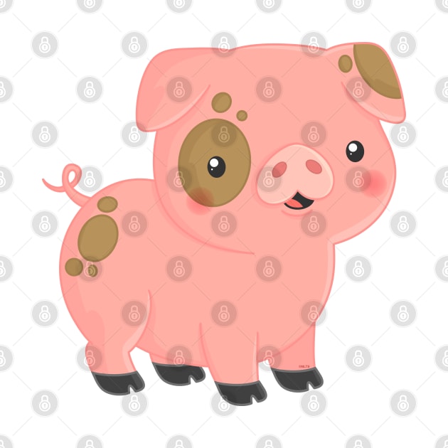 Cute Pink Pig Pinto Design by creative