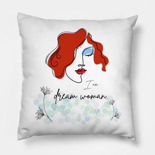 portrait of woman with red hair Pillow