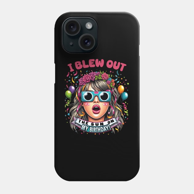 I Blew Out the Sun on My Birthday Solar Eclipse April 2024 Birthday Girls Phone Case by JUST PINK