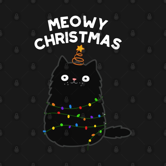 Meowy Christmas Cute Merry Cat Pun by punnybone