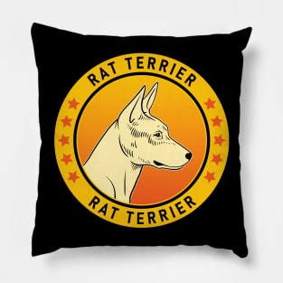 Rat Terrier Dog Portrait Pillow