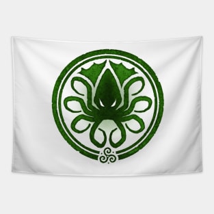 HAIL CTHULHU! - Squamous Green on White Edition Tapestry