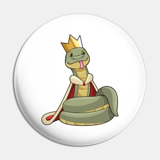 Snake as King with Crown Pin