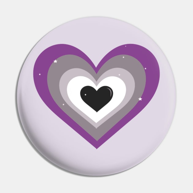 Asexual Ace Flag Heart Pin by Cosmic Latte