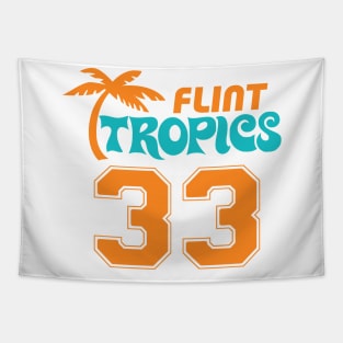 Flint Michigan Tropics Defunct Funny Sports Logo Tapestry