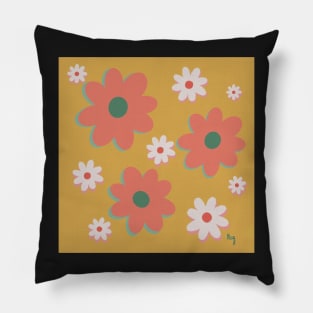 Gold Hazy Daisies Pillow