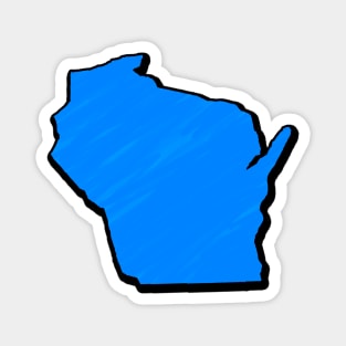 Bright Blue Wisconsin Outline Magnet