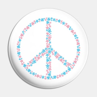 Floral Peace Sign - Discreet Trans Pride Pin