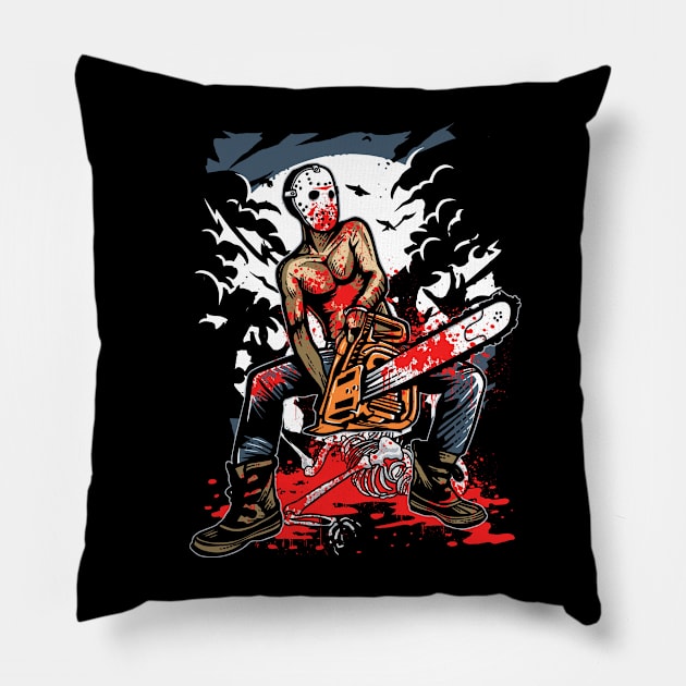 Chainsaw Killer Pillow by MisfitInVisual