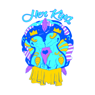 Blue Lovers Kiss - Her King T-Shirt