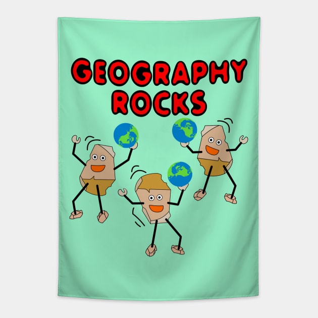 Geography Rocks Tapestry by Barthol Graphics