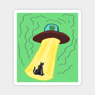 Alien cat abduction Magnet