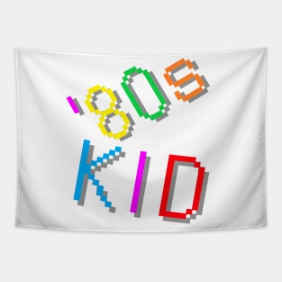 '80s Kid. Colorful Retro Design. (White Background) Tapestry