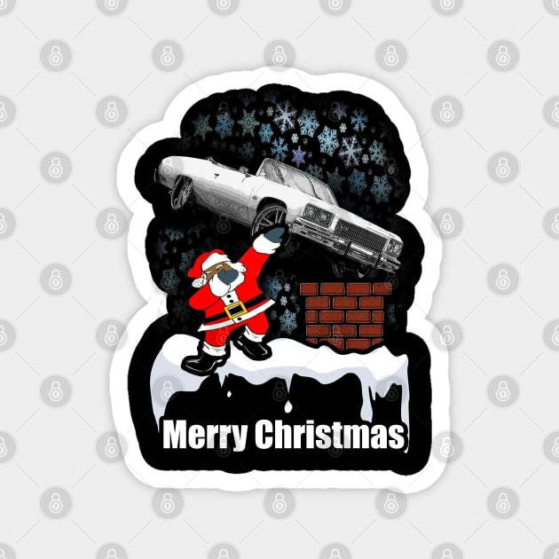 Dabbing Santa Clause Merry Impala Vert Donk Snowing Christmas Magnet by Black Ice Design