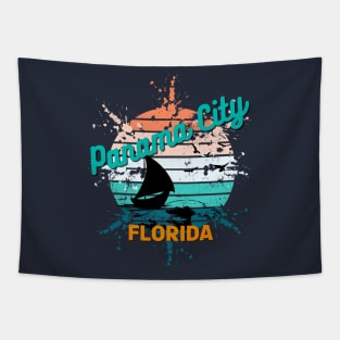 Panama City Florida Retro Exploding Sunset Tapestry