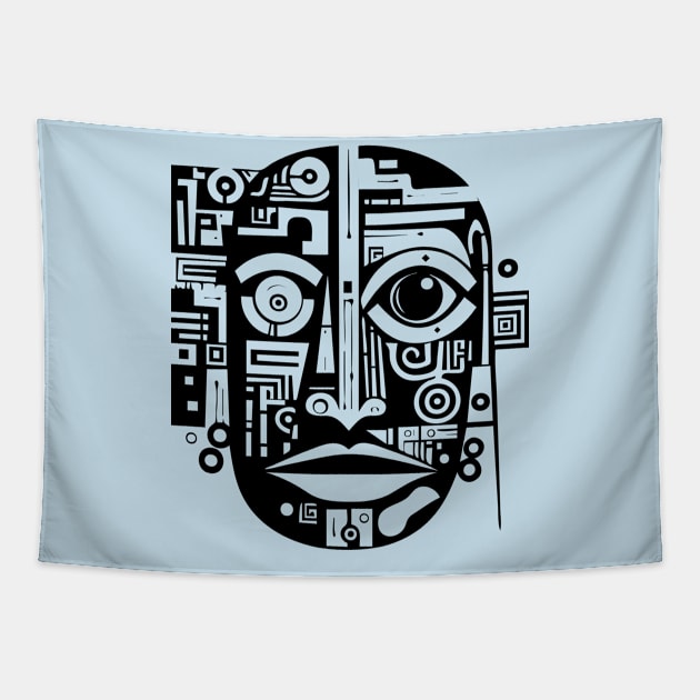 Pop Art Abstract Face Tapestry by n23tees