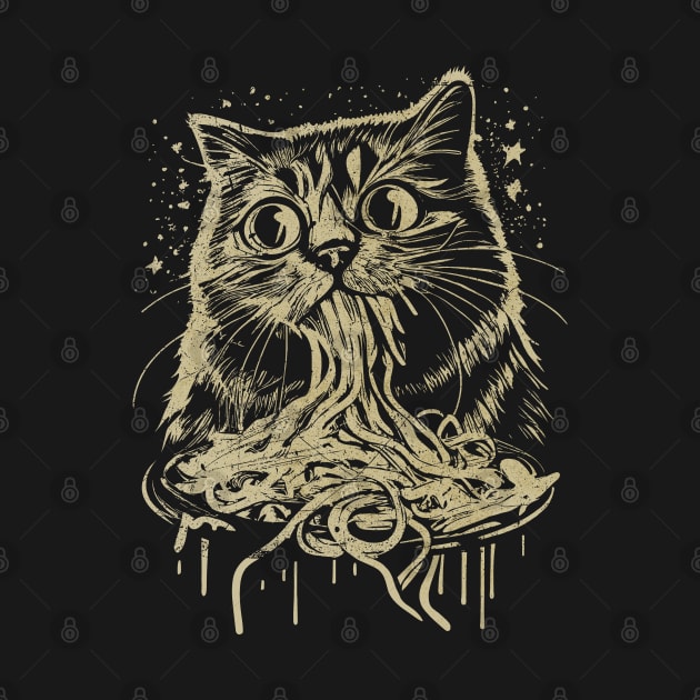 Spaghetti Pasta Cats by MintaApparel