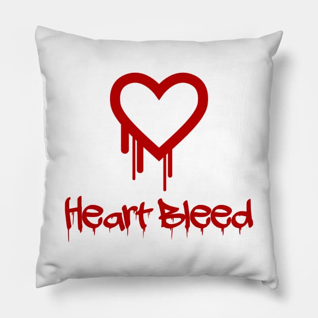 Heart Bleed Shirt - With Blood Dripping Letters Pillow by ibadishi