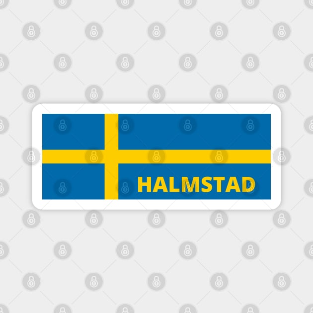 Halmstad City in Swedish Flag Magnet by aybe7elf