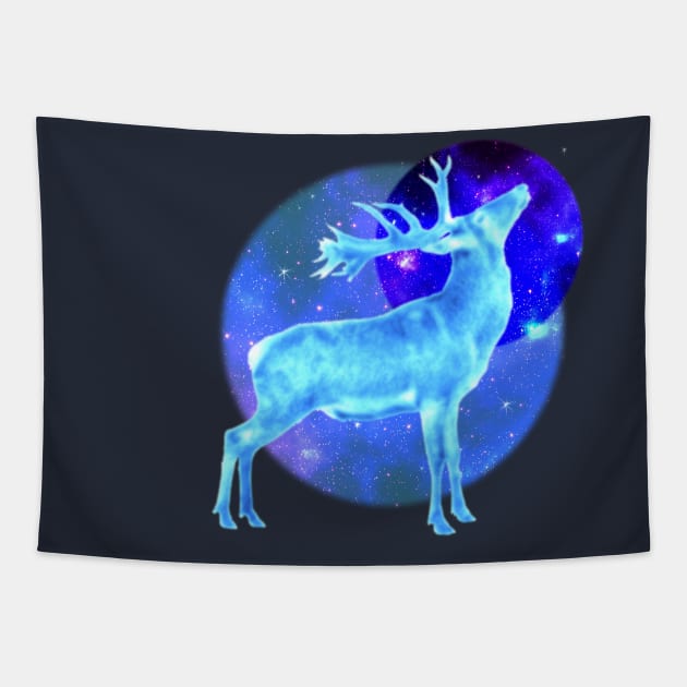 Winter Solstice Stag Tapestry by emma17