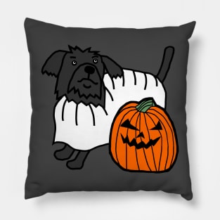 Cute Dog Pumpkin Ghost Costume Ready for Halloween Horror Pillow