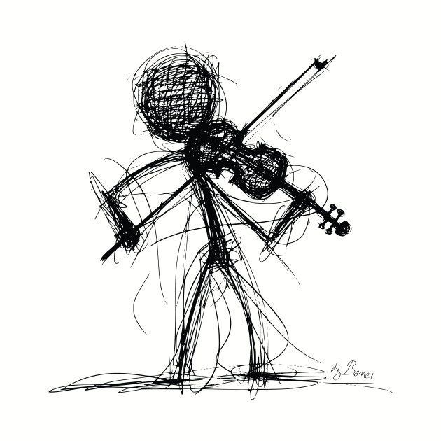 Stickman Playing Violin by byBenci