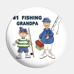 Number #1 Fishing Grandpa Pin