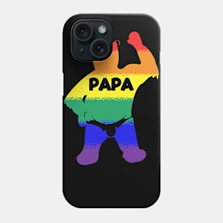 Papa Bear Waving Bear with Gay Pride Phone Case