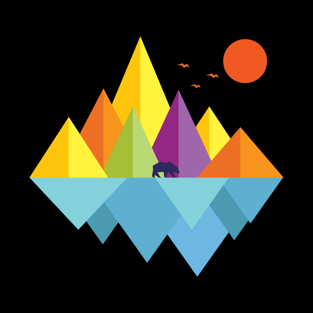 'Mountain Bear' Cool Hiking Bear Silhouette by ourwackyhome