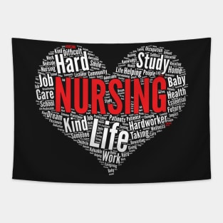 Nurse Heart Funny Nursing print Tapestry