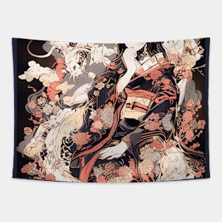 Geisha and Dragon 7809 Tapestry