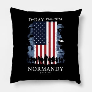 1944 D-Day 2024 80th Anniversary Normandy Pillow