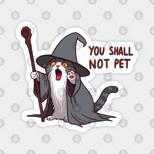 Cat Wizard, You Shall Not Pet Magnet by katzura