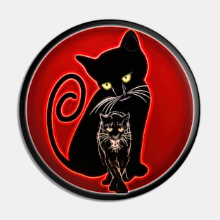 Small big black cat Pin