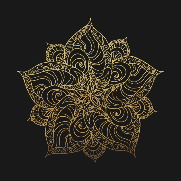 Leaf Mandala Gold by gattoshou