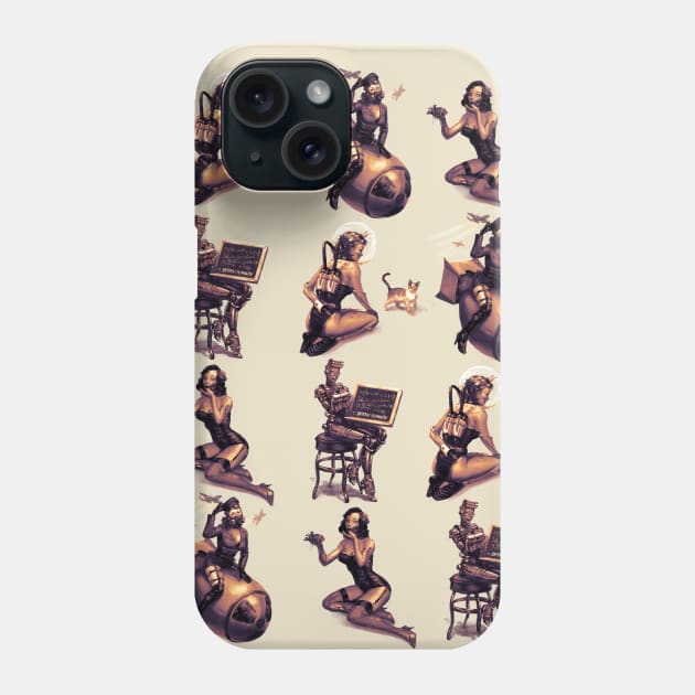 Pin-ups of the Apocalypse (Texture) Phone Case by Victor Maristane