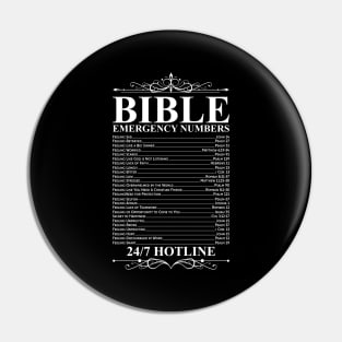 Bible Emergency Numbers Bible Gift Pin