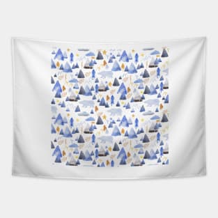 mountains and polar bears Tapestry