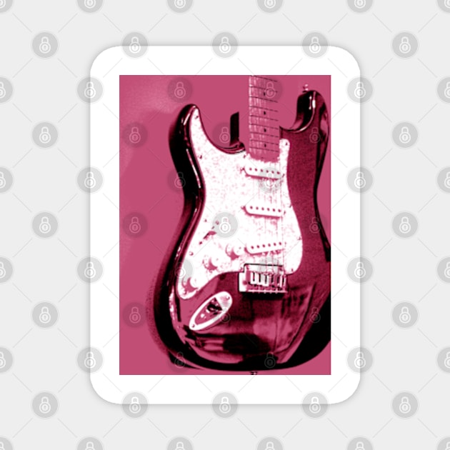 Pink Guitar Magnet by Avalinart