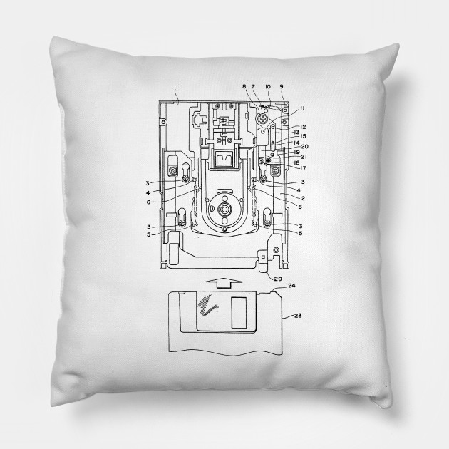 Floppy Disk Vintage Patent Hand Drawing Disk Pillow Teepublic Au