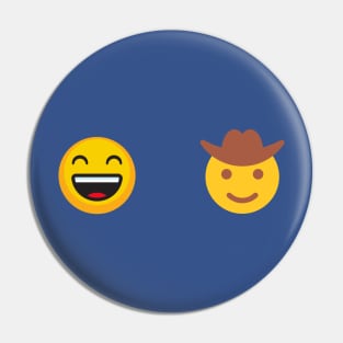 Happy / cowboy emoji sticker Pin