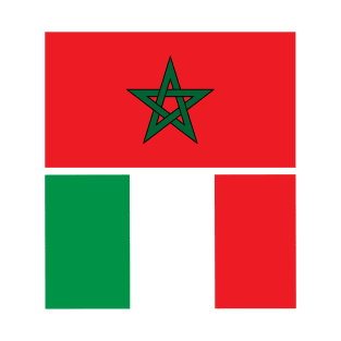 Moroccan and Italy Union Flag T-Shirt