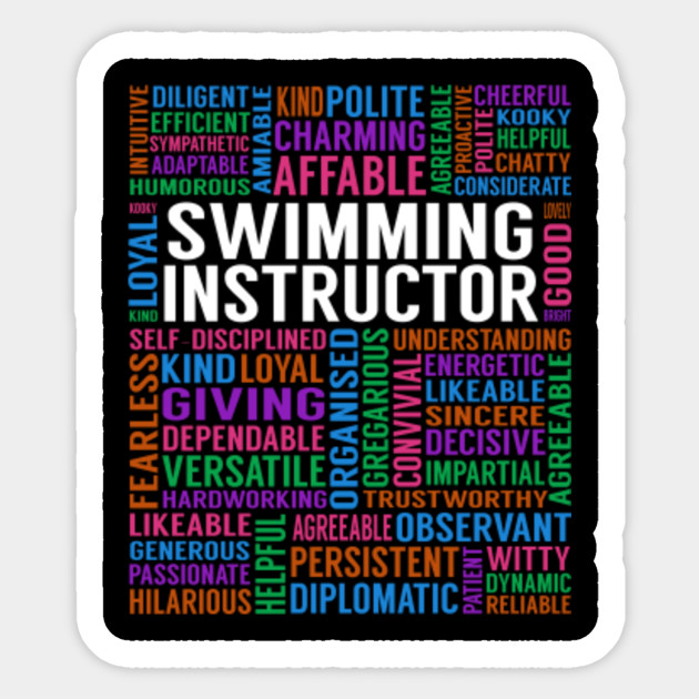 Swimming Instructor Job Swimming Instructor Sticker Teepublic Au