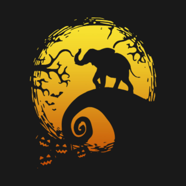 Discover Elephant Halloween T-shirt Silhouette Elephant Hat Witch Pumpkin Gift - Clothing Elephant Silhouette Halloween - T-Shirt