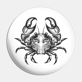 Crab engraving illustration Pin