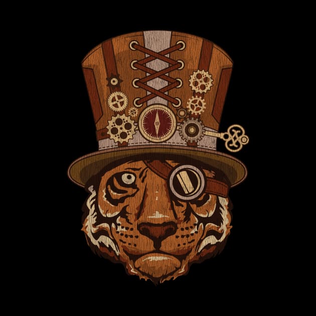 Steampunk Animal Tiger Vintage Art by propellerhead