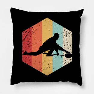 Curling Retro Distressed Pillow