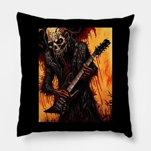 Music guitar deathmetal skeleton Pillow