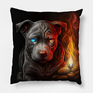 Devilish Pit Bull Puppy Pillow