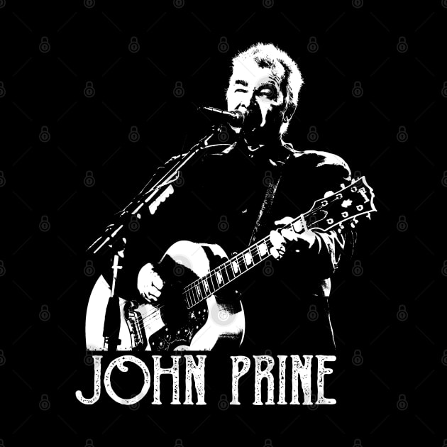 John Prine White Style Design by OliviaCookArt